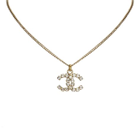 chanel cc rhinestone necklace